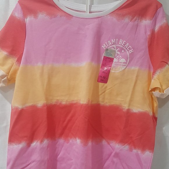 PRIMARK T-SHIRT MIAMI BEACH LOGO GIRLS SIZES 9-12YRS - Picture 2 of 4
